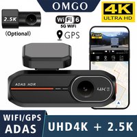 ADAS 4K+2.5K Car Front Dash Cam Mini WIFI GPS DVR Black Box Room With 24H Parking Monitor Night Vision Rear View Camera Optio
