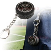 Fashion Wheel Hub Keychain Rubber Tires Zinc Alloy Wheels Car Wheels Pendant Key Chains for Car Enthusiast Gifts for Women Men