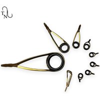 TN09 Fishing Spinning Ultra Light Gold Rod Guides Set High Gloss Ceramic Rings Fishing Rod Guides Ring Replacement Accessories