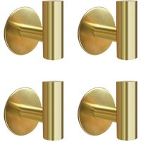 Adhesive Brushed Gold Hooks Stainless Steel Self-Adhesive Towel Coat Robe Heavy Duty Waterproof Hook for Bathroom Kitchen Hotel