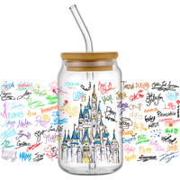 Castle Series easy peel waterproof DIY Decals 3D transfers uvdtf stickers 16oz uv dtf cup wraps for Libbey Glasses