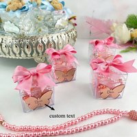 Personalized Tasbih Prayer Beads Baby Favors Custom Text Butterfly Box Muslim Baby Baptism Guest Souvenir