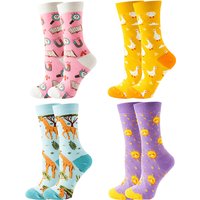 Cute Women Socks Cartoon Animal Food Fruit Socks Kawaii Funny Trendy Socks Happy Harajuku Casual Socks Autumn Spring Stocking