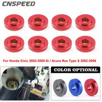 Aluminum Auto Car Shift Button Bushing Gasket Suitable For Honda Civic 2002 2003 2004-2005 Acura RSX Type 2002-2006 8pcs/Set