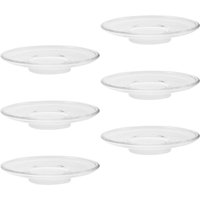 6 Pcs Round Transparent Glass Tea Saucer Coffee Snack Dish Home Hotel Restaurant Decor Cup Coaster Teacup Plates Decorative Tray
