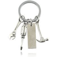 Stainless Steel Tool Keychain Hammer Screwdriver Wrench Father's Day Gift