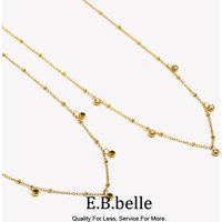 E.B.belle Green White Zircon Necklace Hypoallergenic 18K Gold Plated Necklace 316L Stainless Steel Accessories