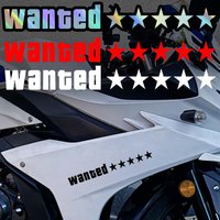 AliExpress NONE 2PCS Wanted Start Motorcycle Stickers Funny Waterproof for Fuel Tank Windshield Side Panels Bike Car Window Bumper Vinyl Decals
