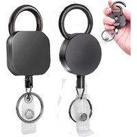Heavy Duty Retractable Metal Wire Keychain Pull Badge Reel ID Lanyard Name Tag Card Badge Holder Reel Key Ring Outdoor Tool Gift
