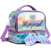 Mermaid Lunch Box for Girls 5-12 Bento Box for Kids with Ice Pack Lunch Box with Stainless Steel Water Bottle