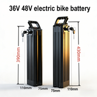 11Ah 15Ah 17Ah 20Ah 24V/36V/48V Battery Pack Silver Fish Li-Ion Batter with 2A Charger, for Silverfish 250W-1000W Bafang Motor