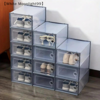〔White〕Shoe Box Organizer, Clear Stackable Plastic Storage For Sneakers, Dust-Proof Design To Keep Shoes Visible & Protected
