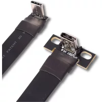 USB 3.2 Type C To Type C USB-C Gen2 X2 Flat Ribbon Cable 20G 90 Angle Riser Data Sync Charge FPC FPV Aerial Photography Cord 20P