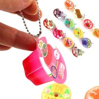 Random 1PCS Charm Summer Fruit Pudding Keychain Pendant Japanese Style Miniature Jelly Keyring Creative Cute Decorative Gift