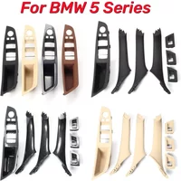 For BMW 5 Series F10 F18 Left Drive LHD 7Pcs 2010-2016 Beige Black Carbon Fiber Car Interior Door Handle Plate Decorative Cover