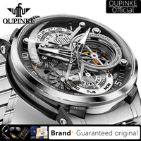 OUPINKE Automatic Man Watch High-end Italian Designer Collaboration Hollow Flywheel Multi_function Mechanical Men's Watches 3278