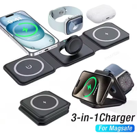 3 in 1 Magnetic Wireless Charger Pad Stand for iPhone 17 16 15 14 13 12 Pro Max Apple Watch AirPods Fast Charging Dock Station