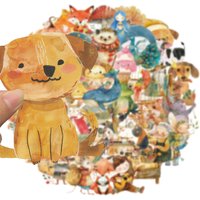 50PCS Fairy Tale Watercolor Graffiti Stickers Handmade Account DIY Luggage Notebook Motorcycle PET Waterproof Stickers