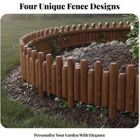Fir Wood Flower Bed Fence Soil Retaining Flexible Garden Border Fence Decorative Log Border Easy Installation for Gardeners