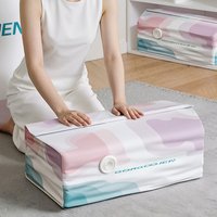 New Pump-Free Vacuum Storage Bags Plastic Large Size Clothes Storage Bags Reusable Space Saver Bed Sheets Organizer for Blankets