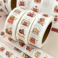 500pcs/roll Cute Capybara Graffiti Decals Gift Decoration Stickers Notebooks Water Bottles Luggage Phone Cases DIY Seal Sticker