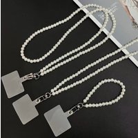 1Pcs Portable Mobile Phone Lanyard Crossbody Necklace Chain Pearl Strap Anti-lost Sling for Case