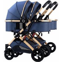 2024 Twins 2 Kids 0 to 3 Years Double Big Baby Head Support Stroller 2 Twin Baby Stroller