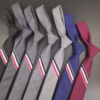 Men's Handmade Cotton Tie Ultra-Narrow Three-Color Stripe Korean Style 5cm Casual Fashionable Versatile Professional