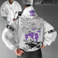One Piece Luffy Gear 5 Trend Explosion 2025 Back Print White Hoodie Men Cotton Casual Autumn Winter Streetwear Anime Cosplay