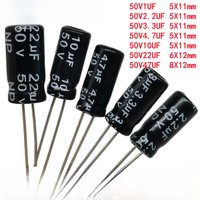 100PCS 50V Non-Polarized NP Electrolytic Capacitor 1uF 2.2uF 3.3uF 4.7uF 10uF 22uF 47uF Radial Bipolar 105°C Long Life