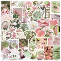 50Pcs Pastel Ins Style Stickers My Beautiful Dream DIY Stickers Scrapbooking Phone Luggage Skateboard Waterproof Matcha Decals