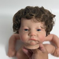 17 Inches Already Painted Bebe Levi Awake With Hair Transplant Doll Kits Vinyl Reborn Doll Unassembled DIY Reborn Doll Kit Gift