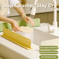 Silicone Sink Splash Guard with Suction Cup Kitchen Water Baffle for Countertop Protection