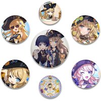 Anime Cartoon Character Genshin Impact-Navia Lapel Pins Creative Round Brooches Badge for Backpack Accessories Jewelry Gift