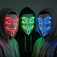 Cosplay Vendetta Guy Fawkes Full Face Headgear Mask Costumes Accessory Props Horror Mask Glowing In The Dark