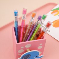 24 Pcs Creative Transparent 9 section Eggs Pencil Student Prize Wooden Lead Pencils with Eraser Stationery School Supplies