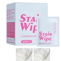 20 Pieces Individually Wrapped Wipes No Rinse Stain Remover Quick Cleaning Cloths Travel Laundry Sheets Portable Clothes Cleaner