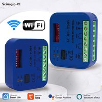 2CH Tuya WiFi Universal Garage Door Remote Control Receiver 433MHz 868MHz Switch DC AC 9-30V 85-250V Smart Life Alexa