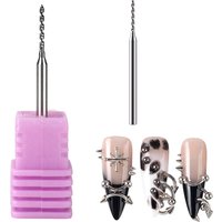 1mm Nail Drill Pierce Bit for False Tips Jewelry Open Ring Tungsten Steel Fake Nails Ring Open Hole Tools Grinding Head Bit