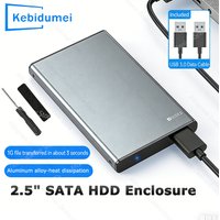 KEBIDUMEI 2.5" HDD Case HDD Enclosure 2.5 Inch SSD SATA To USB 3.0 Adapter 5Gbps Aluminum Alloy External Hard Drive Box for PC
