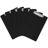 6Pcs A4 Clipboard Folder 12.5x9 Inch Clip Boards with Secure Hold for Office & Classroom Supplies - Black