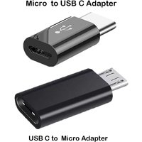 2pcs micro USB to Type-C adapter, USB-C to micro usb converter, suitable for Xiaomi mobile phones, for iPhone 17/17 Plus