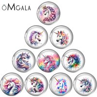 Magic Colorful Unicorn Art Paintings 12mm/18mm/20mm/25mm Round Photo glass cabochon demo flat back Making findings
