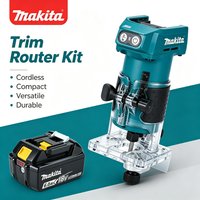 Makita DRT52 18V LXT Kompakter Akku-Oberfräser, stabiler, vibrationsgedämpfter Handfräser für langfristiges Kantenbearbeiten, Nutenfräsen, Schlitzherstellung, Schrankbau und Holzrenovierungsprojekte