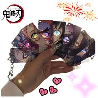 Demon Slayer Acrylic Keychain Eye Design Transparent Card Cute Bag Pendant Fashion Hanging Ornament Gift for Anime Fans