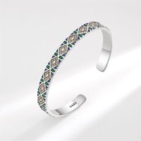 Vintage Silver Color Heavy Industry Zircon Cuff Bangle for Women Men Punk Creative Design Bangles Fashion Jewelry Gift