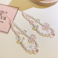 1Pc Korean Pink Bear Butterfly Flower Phone Trendy Xyun Pendant For iPhone Samsung Universal Accessories Cute Phone Hanging Rope