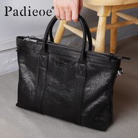 Leather upper cowhide handbag for men, fashionable and high-end, simple and elegant, leather briefcase for business, luxurious a