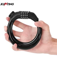 Xunting Bike Lock Cable 65cm Bike Cable Basic Self Coiling Resettable Cable Bike Locks with Complimentary Mounting Bracket Lock