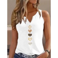 Harajuku Love Heart Casual Sleeveless Tank Top T-shirt V Neck Graphic Vest T Shirts Women Shirt V-Neck Gothic Tops Tee Summer